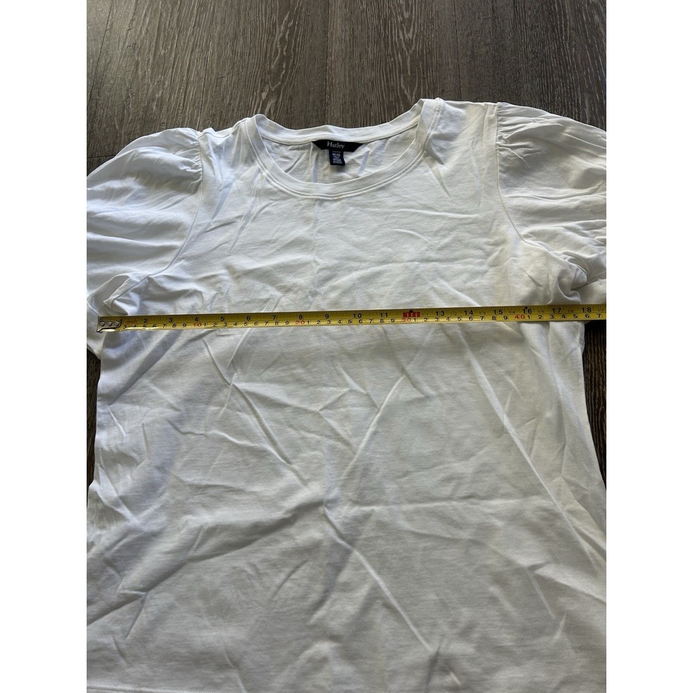 Hatley White Puff Sleeve Top Quiet Luxury Coastal Preppy Parisian Minimalist - Picture 8 of 9